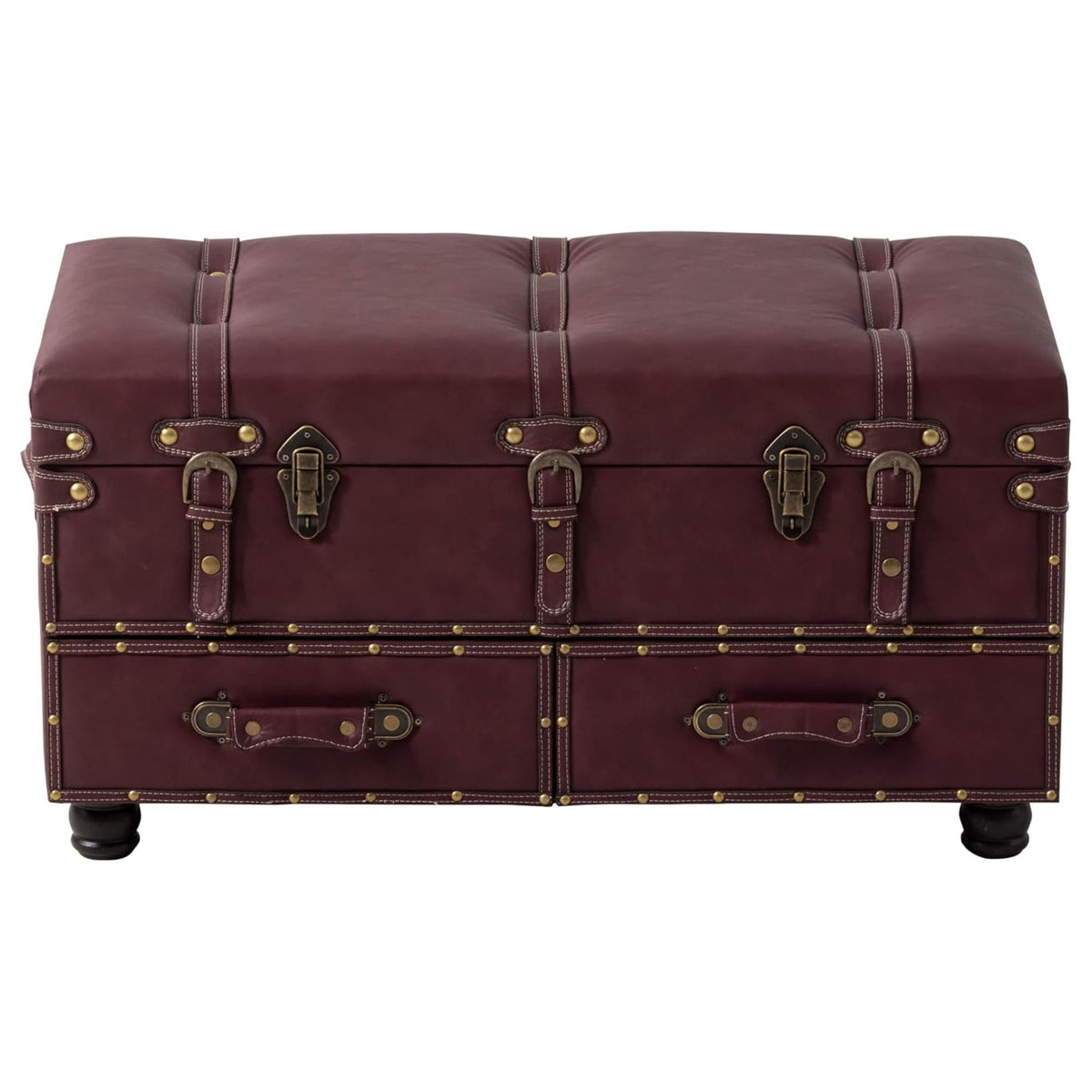 COZAYH Vintage Storage Bench, Upholstered Wooden Ottoman Bed Chest Box(Open Box) - VMInnovations