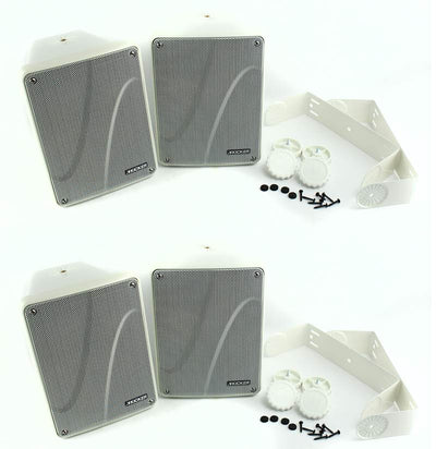 4) KICKER KB6000 6.5" White Full-Range Indoor/Outdoor/Marine Speakers 11KB6000W