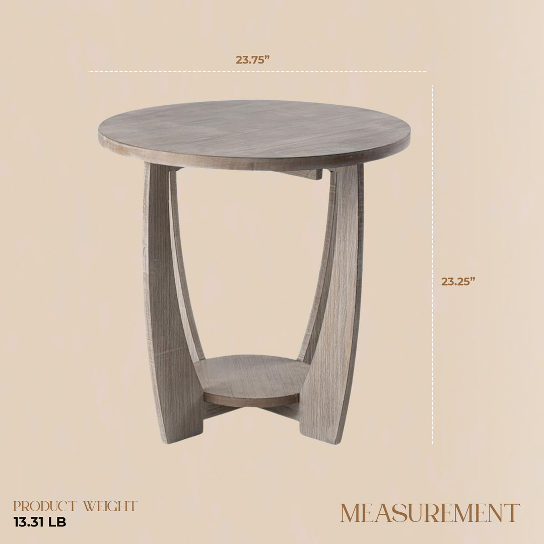 COZAYH Rustic Farmhouse End Table with Storage shelf for Living Room (Open Box)