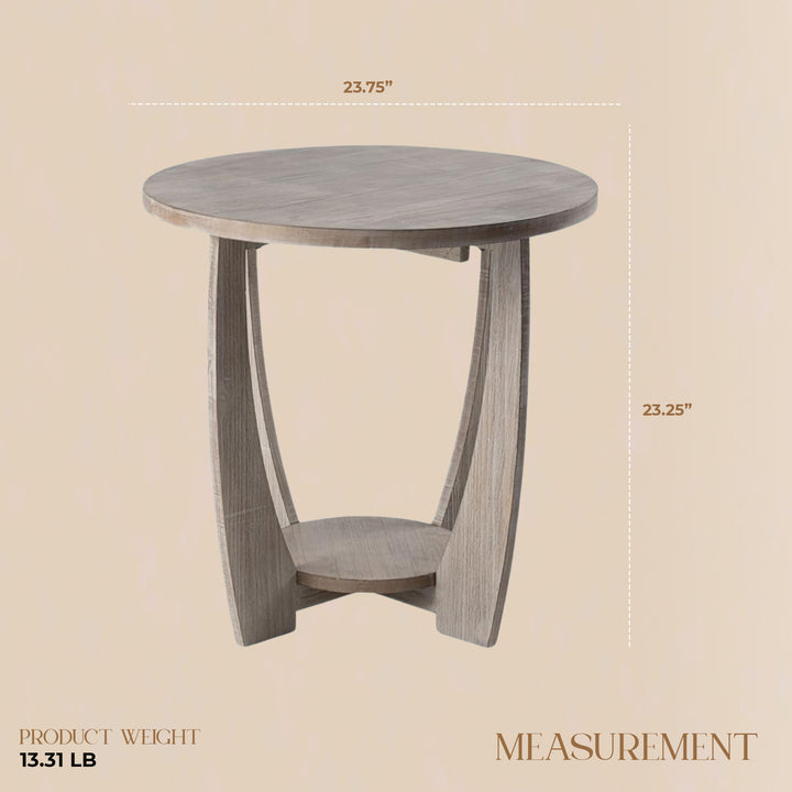 COZAYH Rustic Farmhouse End Table with Storage Shelf for Living Room, Set of 2