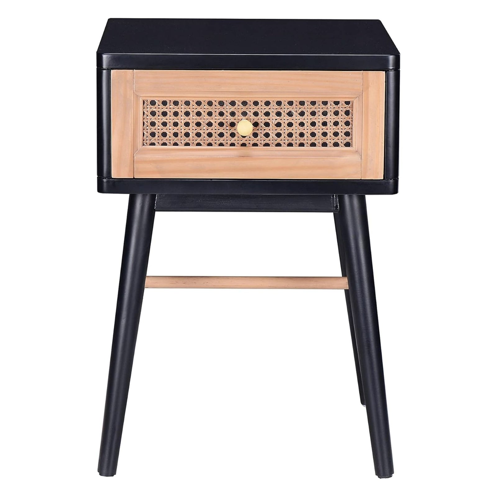 COZAYH Modern Farmhouse 1 Drawer Bedroom Nightstand, Bedside End Table, Black - VMInnovations