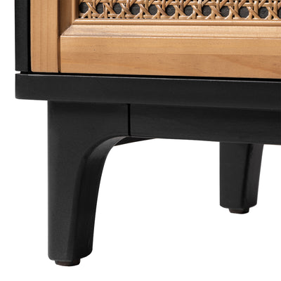 COZAYH Modern Farmhouse 2 Drawer Nightstand, Bedside End Table, Black, Set of 2