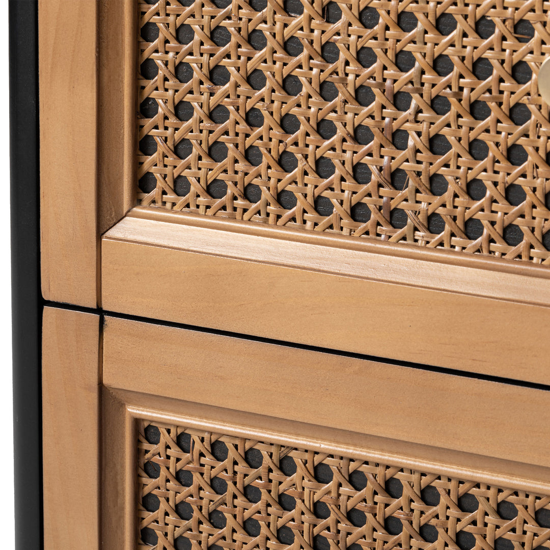 COZAYH Farmhouse 2 Drawer Bedroom Nightstand, Bedside End Table, Black(Open Box)