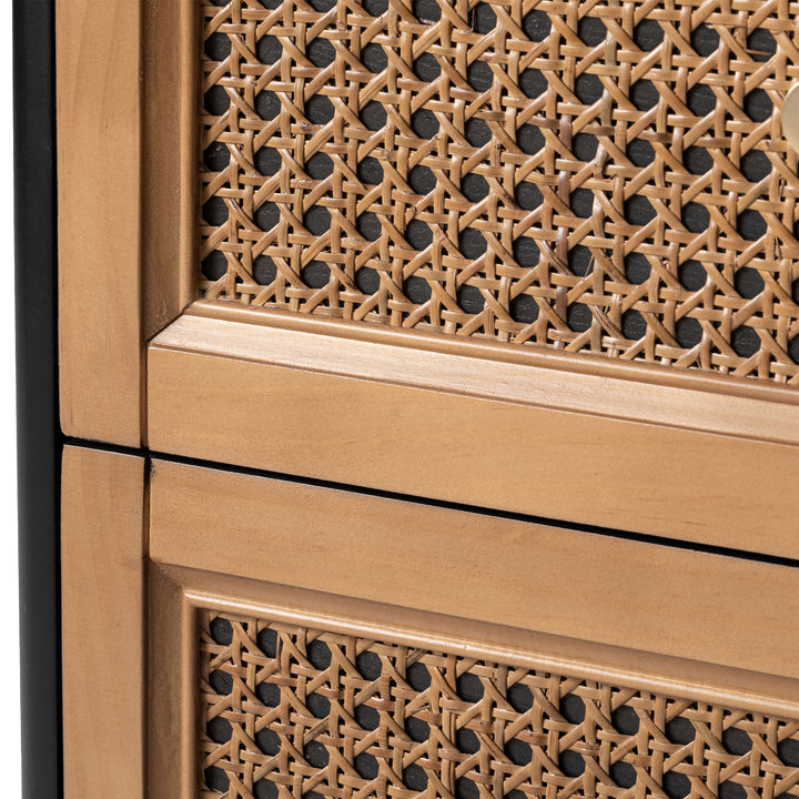 COZAYH Farmhouse 2 Drawer Bedroom Nightstand, Bedside End Table, Black(Open Box)