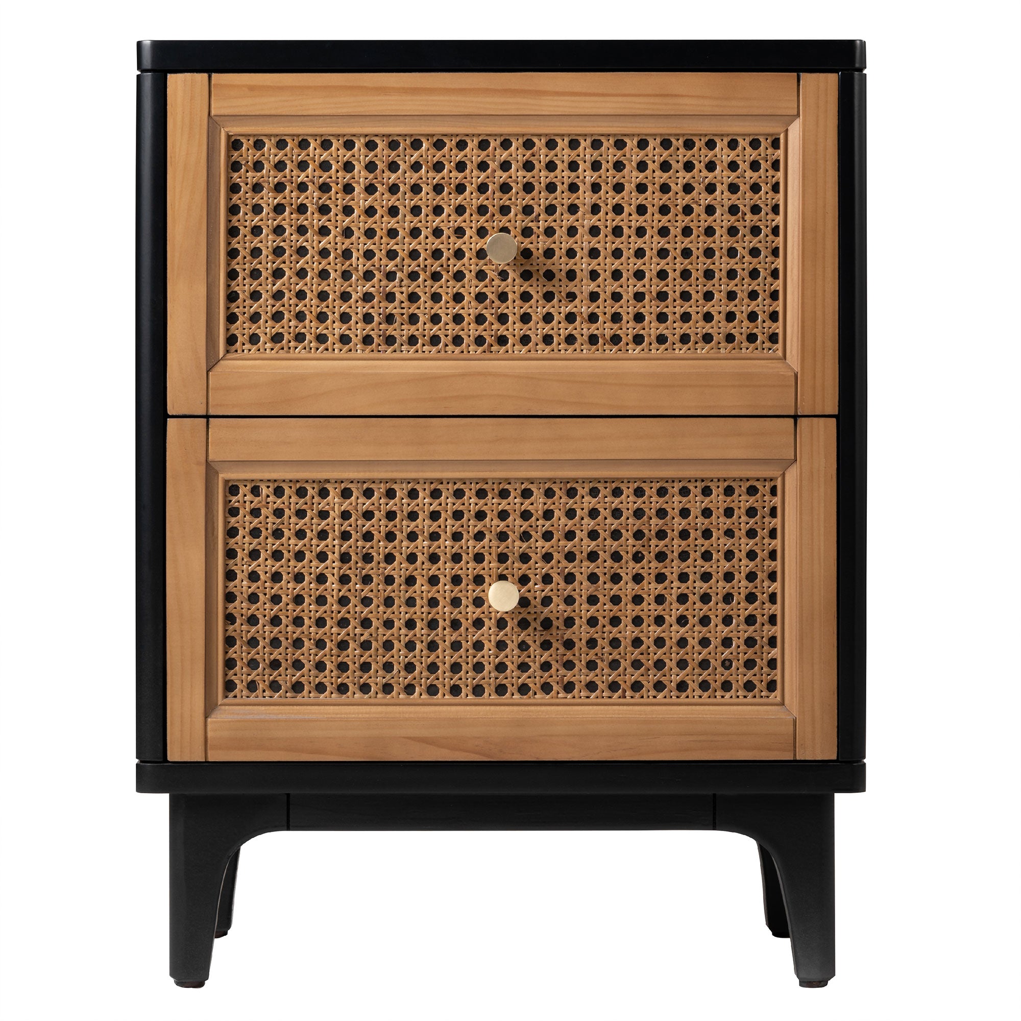 COZAYH Farmhouse 2 Drawer Bedroom Nightstand, Bedside End Table, Black(Open Box) - VMInnovations
