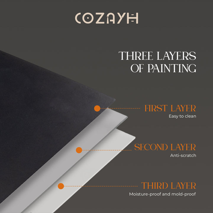 COZAYH Modern Farmhouse 2 Drawer Bedroom Nightstand, Bedside End Table, Black