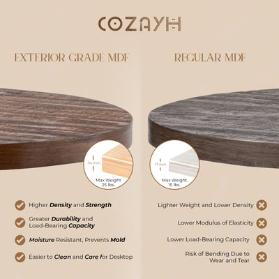COZAYH Farmhouse End Table, Rustic Side Table w/X-Motifs Legs, Brown (Open Box)