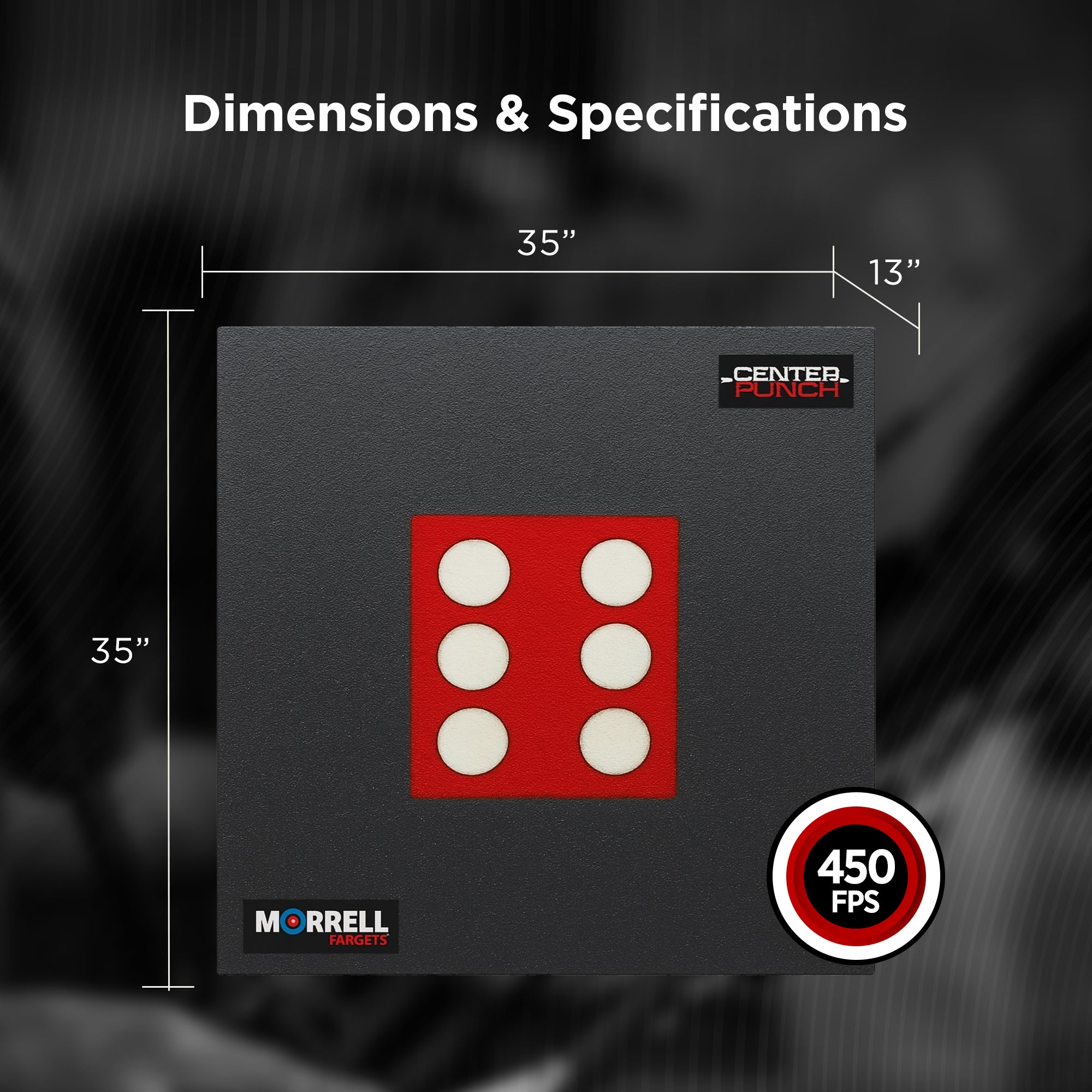 Morrell Targets Center Punch 35 Inch Foam Frame w/ High Roller Insert, Black/Red - VMInnovations