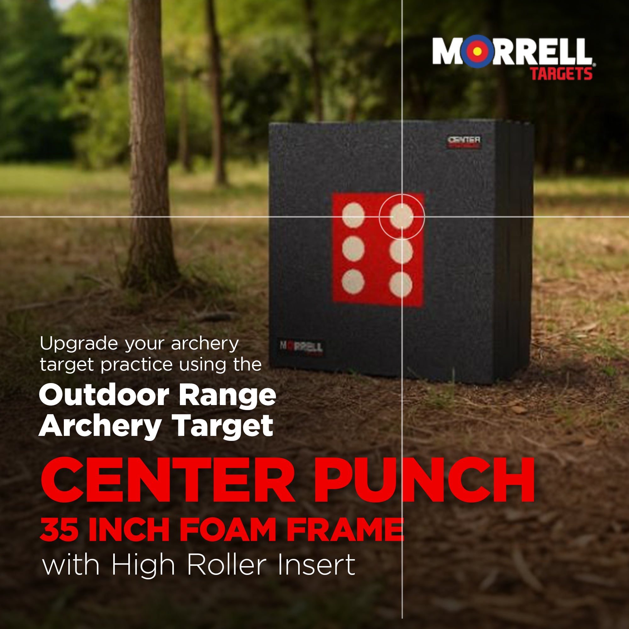 Morrell Targets Center Punch 35 Inch Foam Frame w/ High Roller Insert, Black/Red - VMInnovations