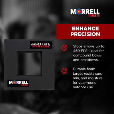 Morrell Targets Center Punch 24″ Foam Frame with High Roller Insert, Black/Red - VMInnovations