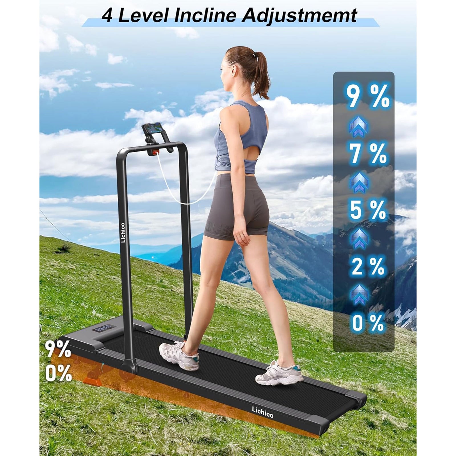 Lichico Walking Pad Under Desk Treadmill with Remote Control(Open Box) - VMInnovations