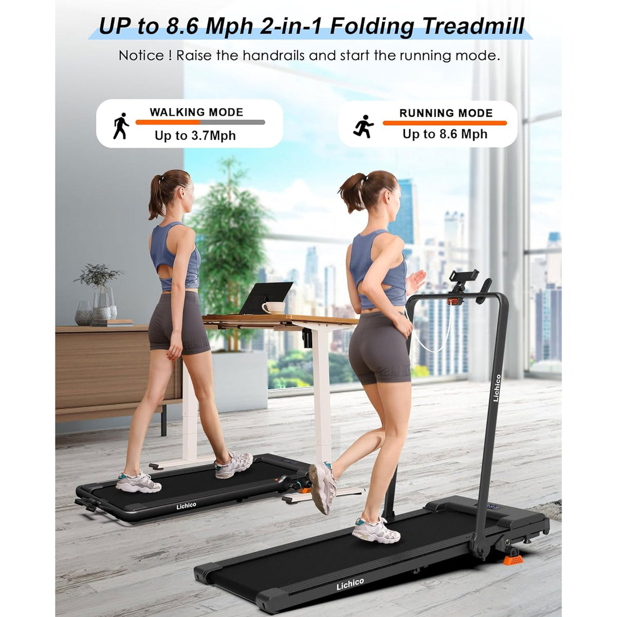 Lichico Walking Pad Under Desk Treadmill, Machine w/Remote Control(Used) - VMInnovations