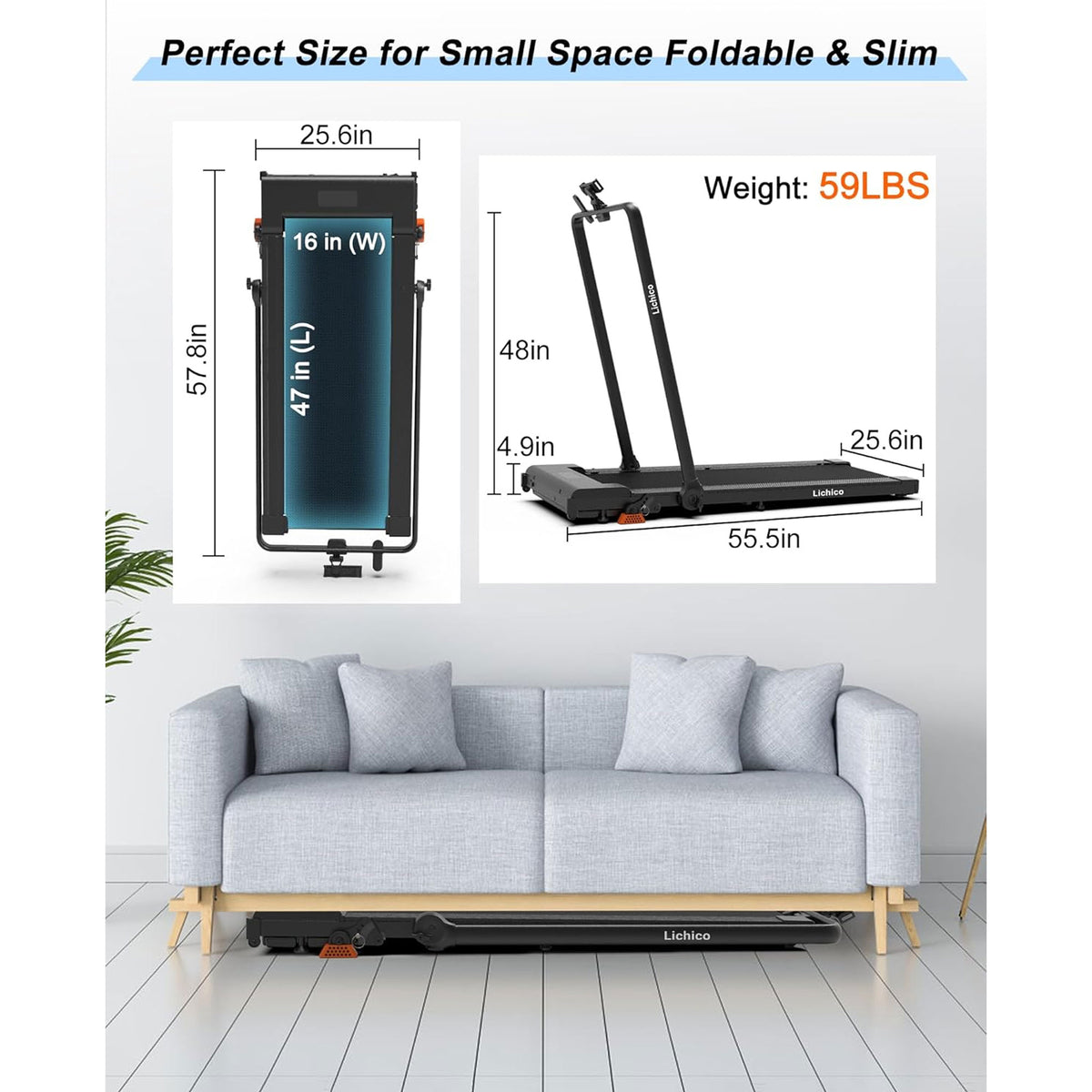 Lichico Walking Pad Under Desk Treadmill, Machine w/Remote Control(Used) - VMInnovations