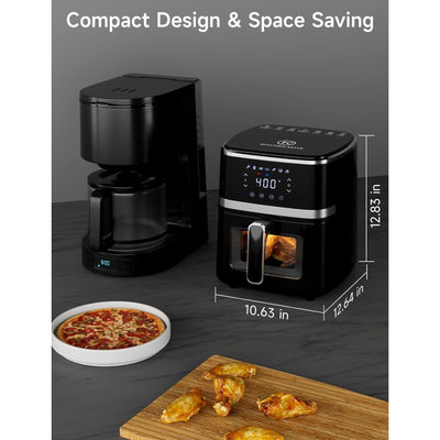 Kitchen Elite Digital Compact Air Fryer Oven with Window, 5.28 Quart, Black - VMInnovations