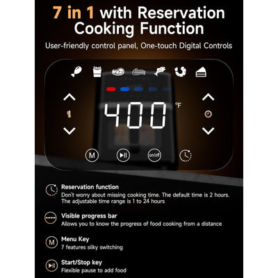 Kitchen Elite Digital Compact Air Fryer Oven with Window, 5.28 Quart, Black - VMInnovations