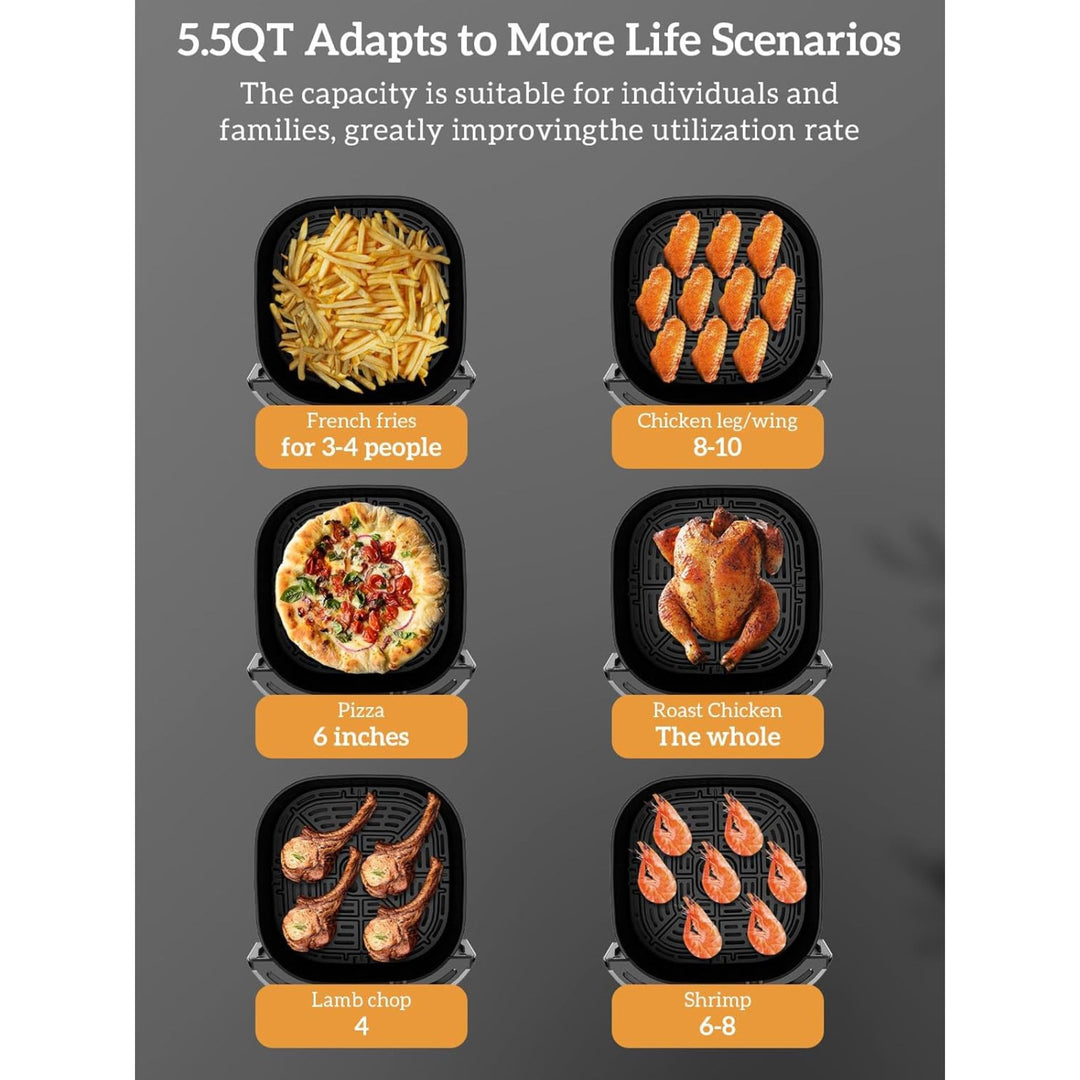 Kitchen Elite Digital Air Fryer Oven, Compact, 5.28 Qt Stainless Steel(Open Box) - VMInnovations