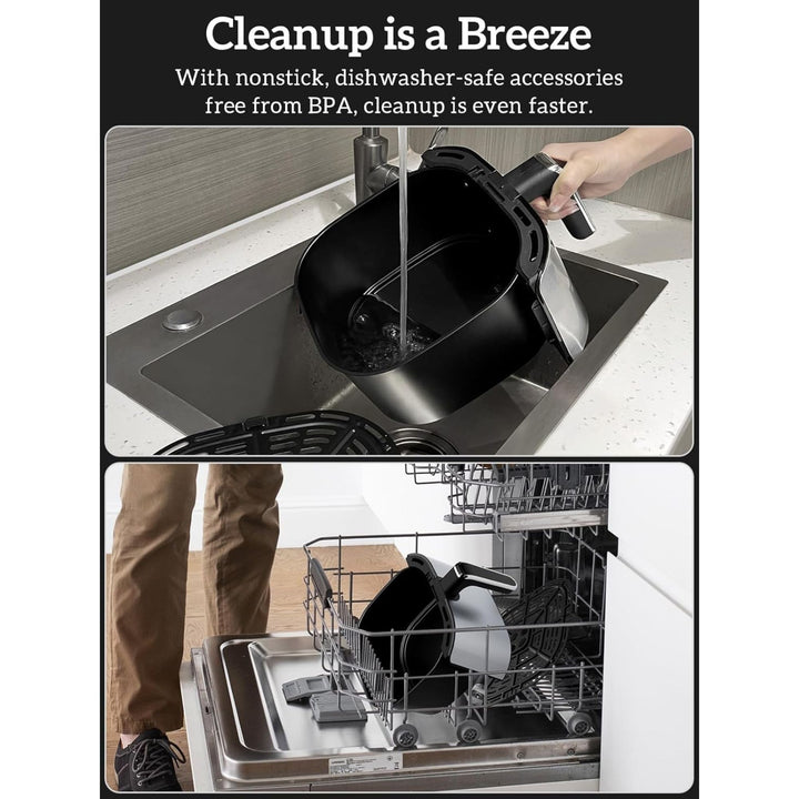 Kitchen Elite Digital Air Fryer Oven, Compact, 5.28 Qt Stainless Steel(Open Box) - VMInnovations