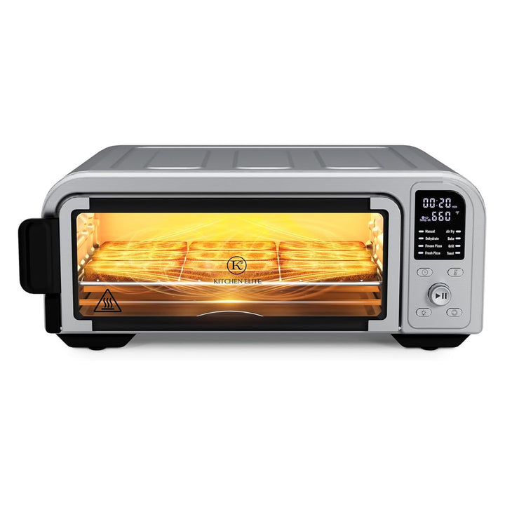 Kitchen Elite 8 in 1 Digital Air Fryer Toaster Convection Pizza Oven, Silver