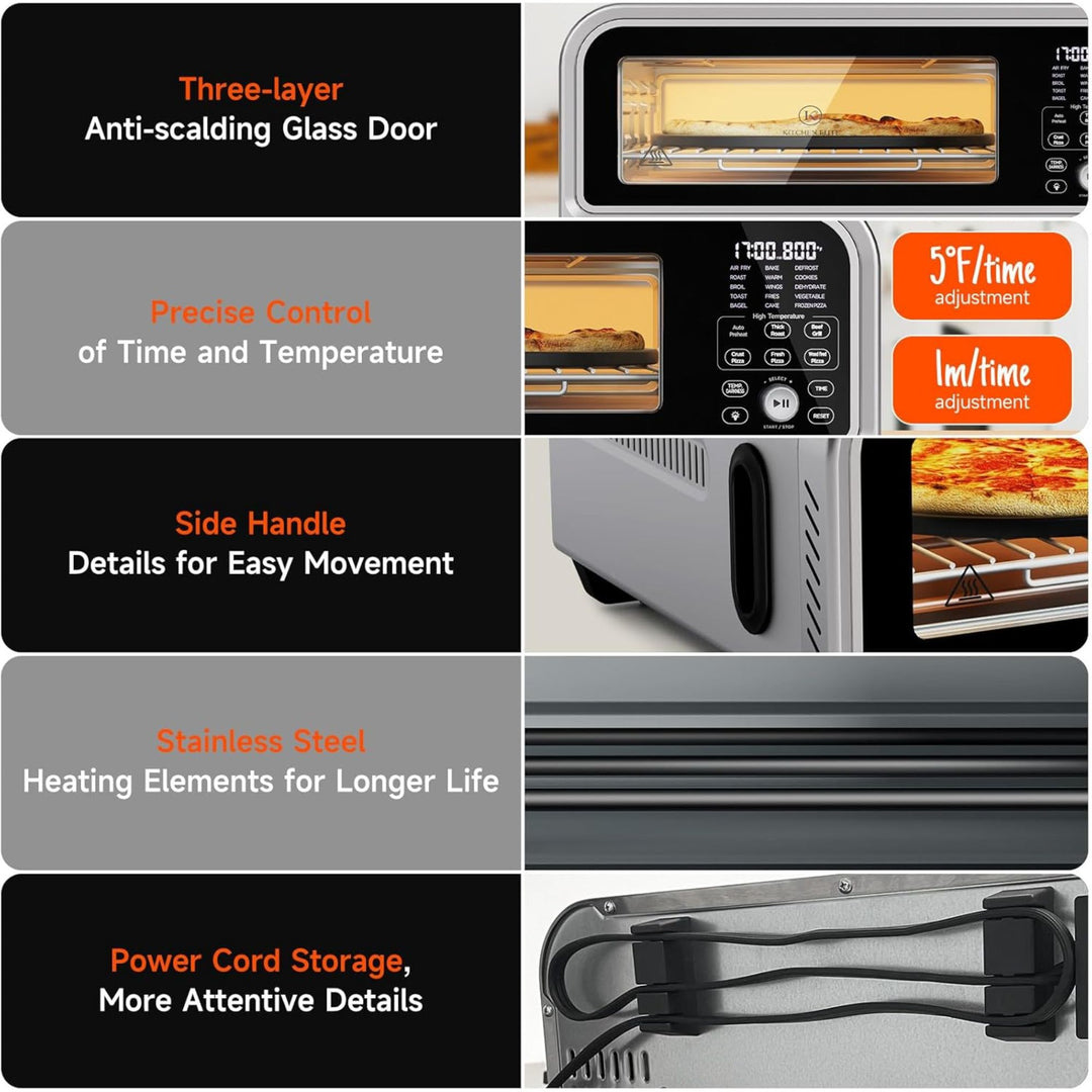 Kitchen Elite 18L Digital Air Fryer Toaster Oven, Convection Pizza Oven (Used)