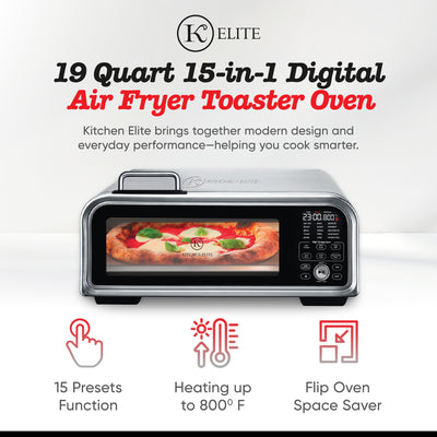 Kitchen Elite 18L Digital Air Fryer Toaster Oven/Convection Pizza Oven(Open Box) - VMInnovations
