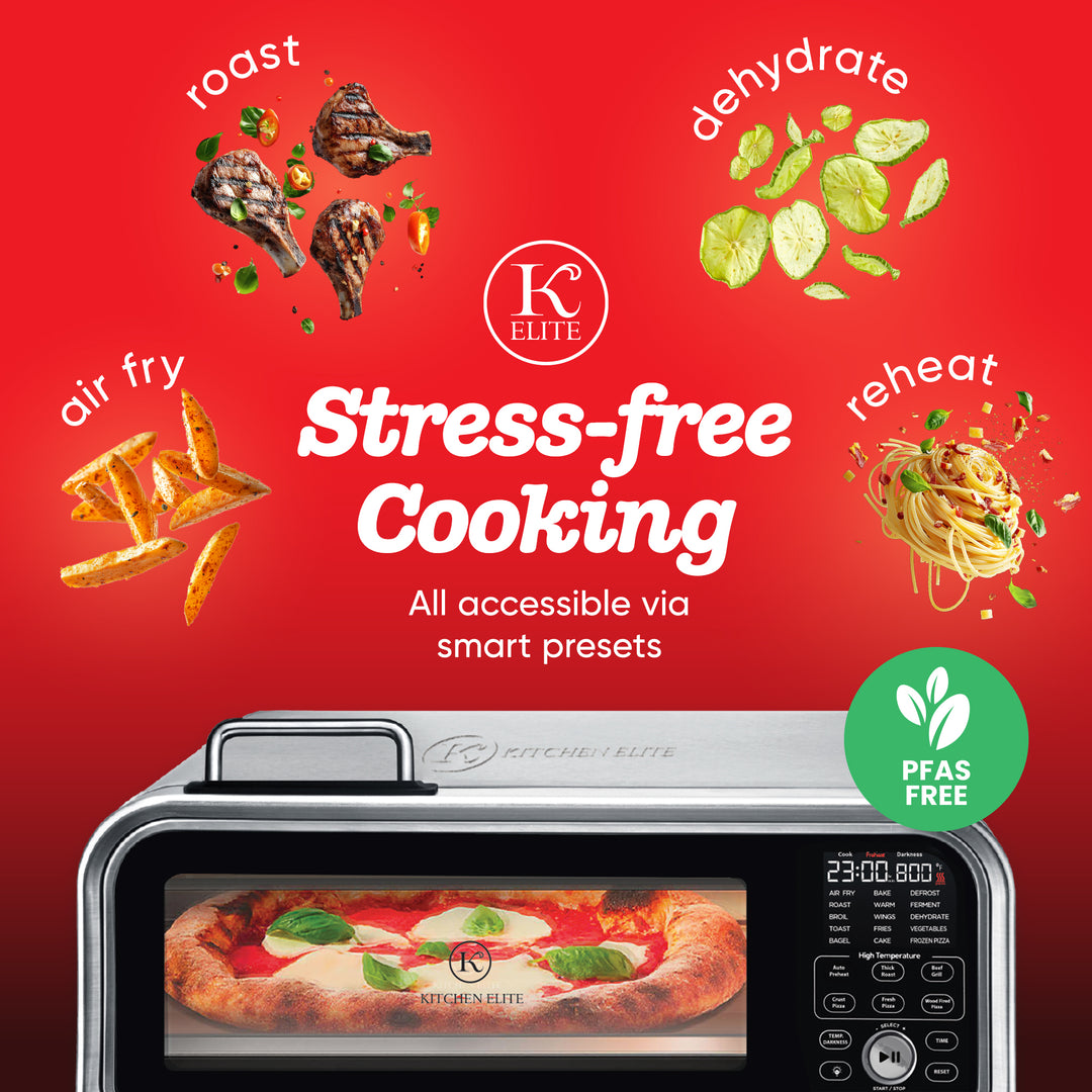 Kitchen Elite 18L Digital Air Fryer Toaster Oven, Convection Pizza Oven, Silver