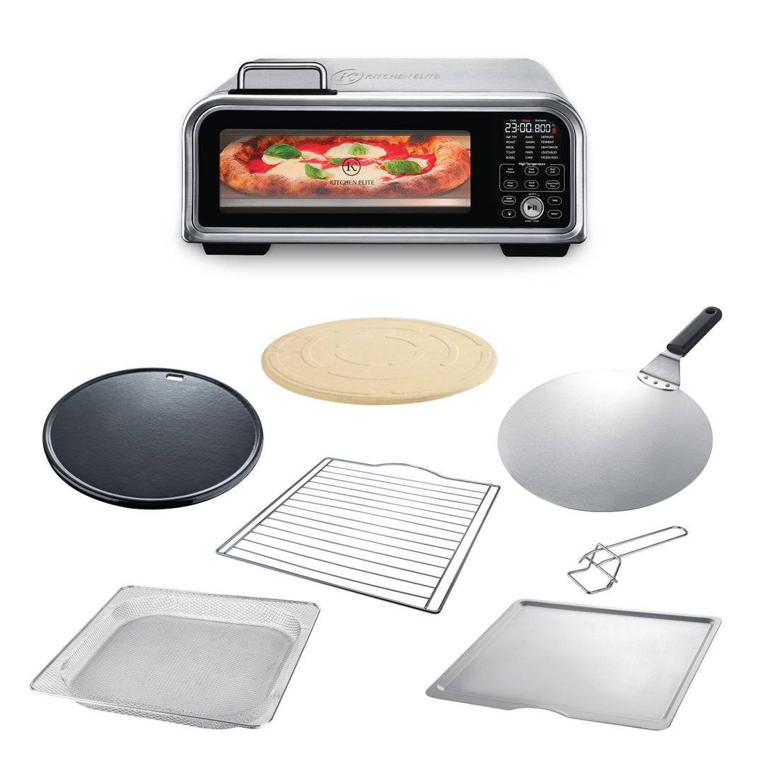 Kitchen Elite 18L Digital Air Fryer Toaster Oven, Convection Pizza Oven, Silver