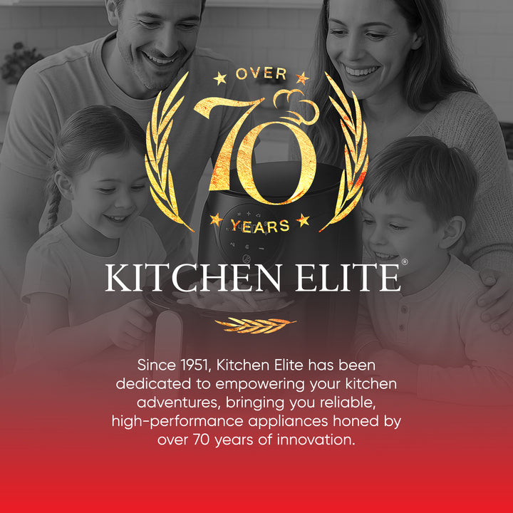 Kitchen Elite 2.5 Qt Digital Air Fryer, Countertop Nonstick Basket Oven, Black
