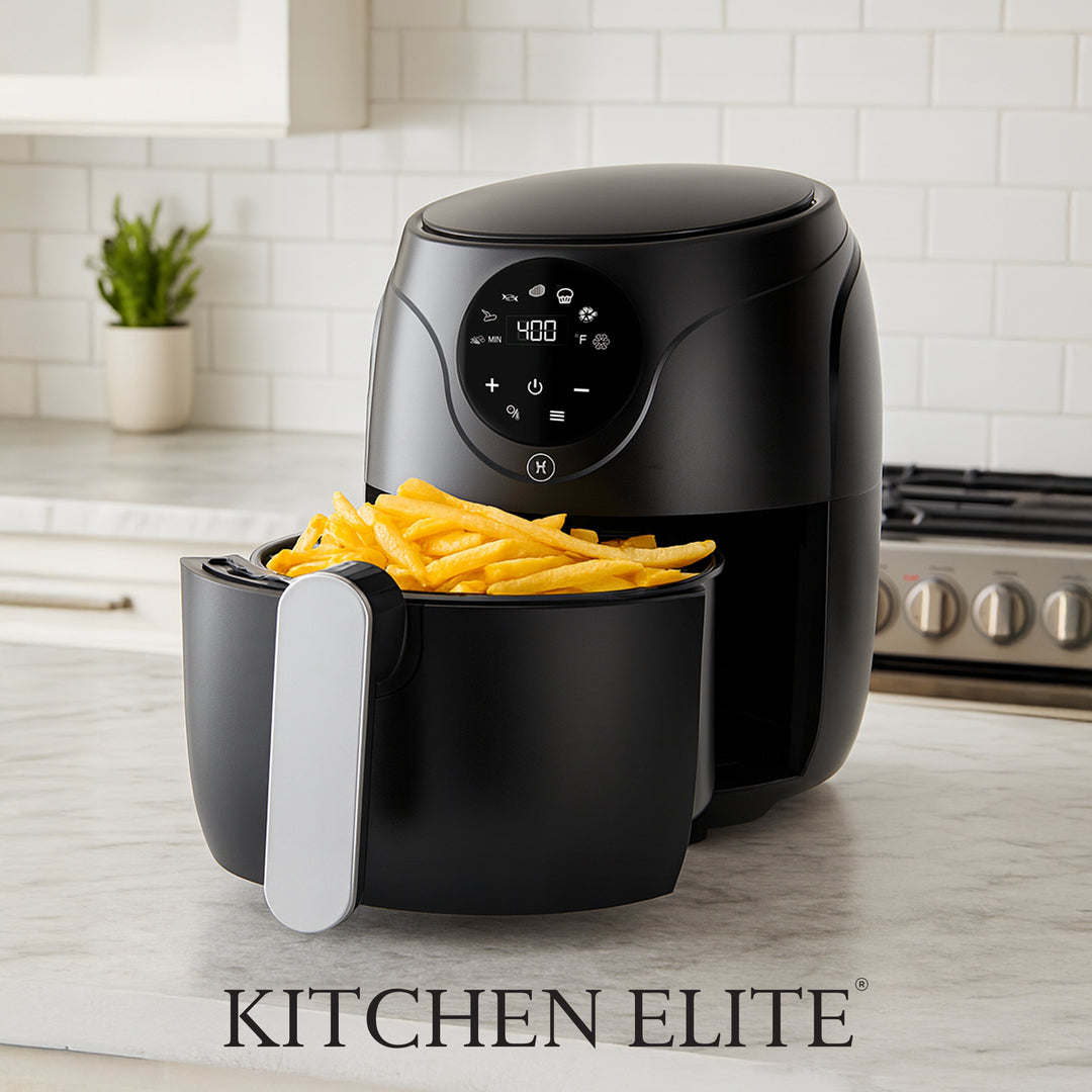 Kitchen Elite 2.5 Qt Digital Air Fryer, Countertop Nonstick Basket Oven, Black