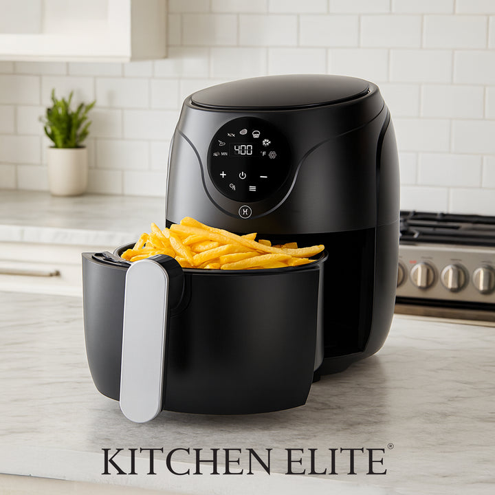 Kitchen Elite 2.5 Qt Digital Air Fryer, Countertop Nonstick Basket Oven, Black