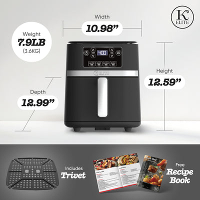 Kitchen Elite 3 Qt Digital Air Fryer, Countertop Nonstick Basket Oven (Open Box) - VMInnovations