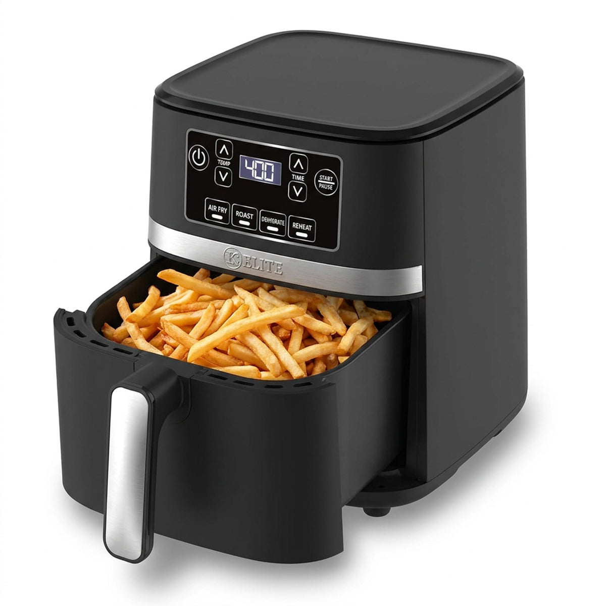 Kitchen Elite 3 Qt Digital Air Fryer, Countertop Nonstick Basket Oven, Black