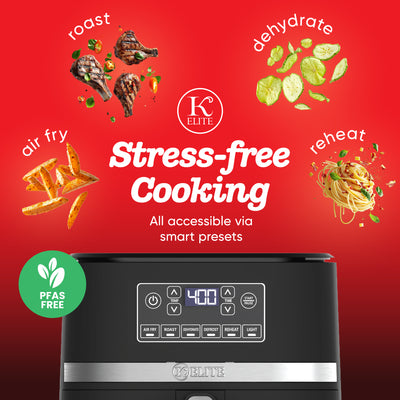 Kitchen Elite 5 Qt Digital Air Fryer, Countertop Nonstick Basket Oven, Black