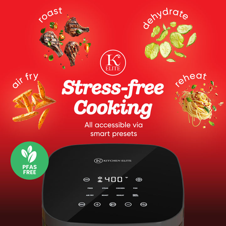 Kitchen Elite 4 Qt Digital Air Fryer Oven Cooker w/Window, Touchscreen(Open Box) - VMInnovations