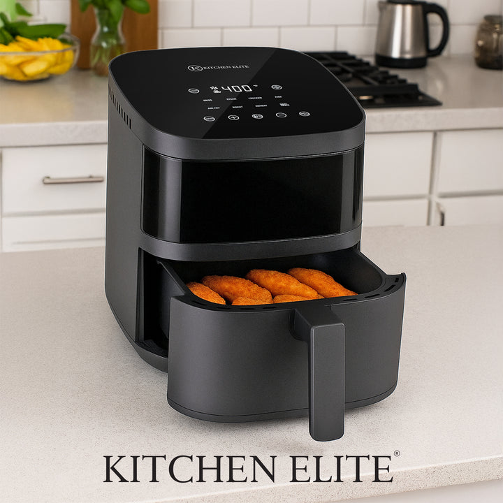 Kitchen Elite 4 Qt Digital Air Fryer Oven Cooker w/Window, Touchscreen(Open Box) - VMInnovations