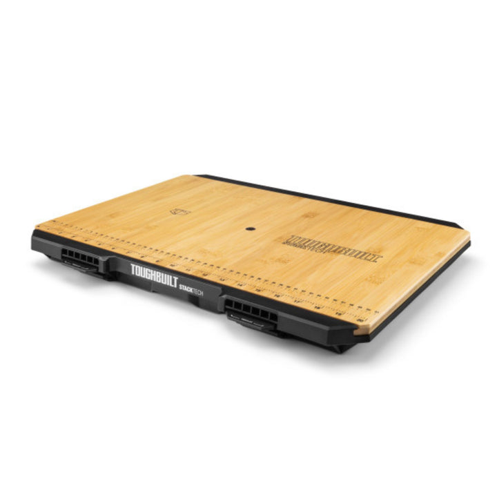 ToughBuilt StackTech Work Surface, Bamboo Wooden Flat Top Station with Storage