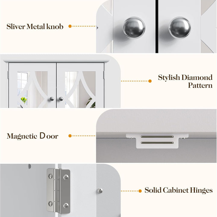 RoyalCraft Bathroom Wall Wood Medicine Cabinet with Mirror & Towel Bar(Open Box)