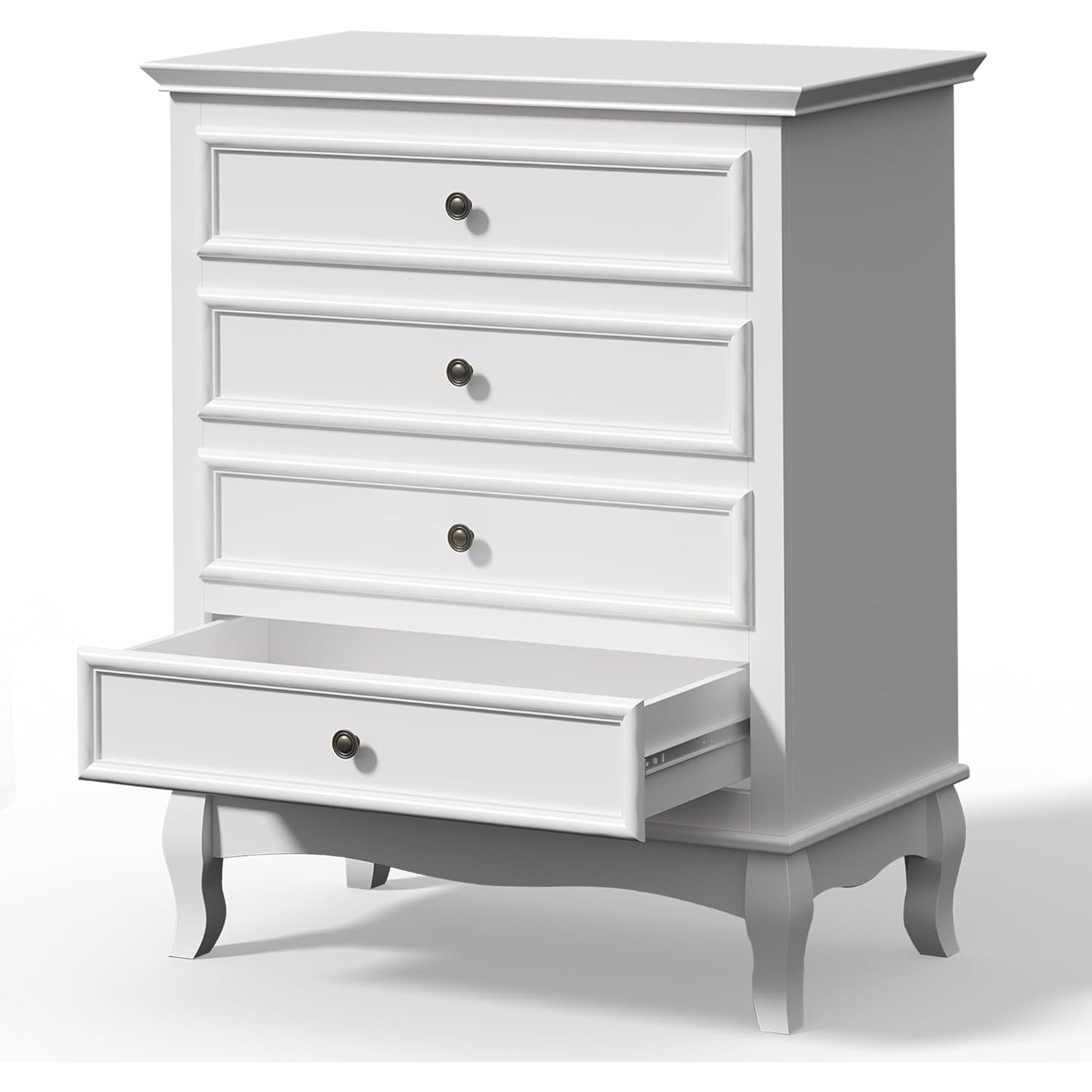 RoyalCraft Wood Dresser Wide Chest Drawers Storage Organizer for Bedroom, White - VMInnovations