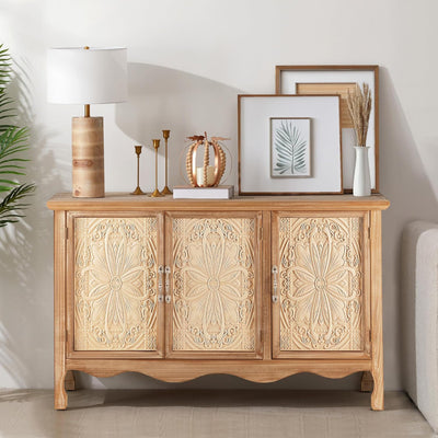 RoyalCraft  Buffet Cabinet Solid Wood Sideboard Storage Table, Brown (For Parts) - VMInnovations