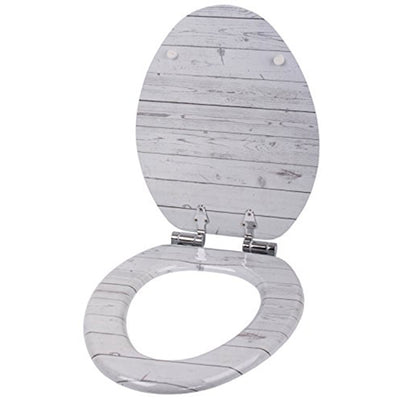 Sanilo 145 Elongated Soft Close Lid Molded Wood Adjustable Toilet Seat (Used)