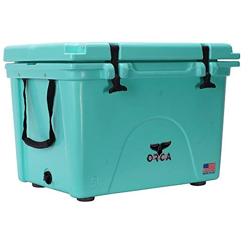 Orca ORCSF058 58 Quart 72 Can Roto Molded Insulated Ice Cooler, Seafoam Blue