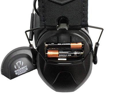Walker's Razor Slim Shooter Black Electronic Folding Protection Earmuffs w/ Case