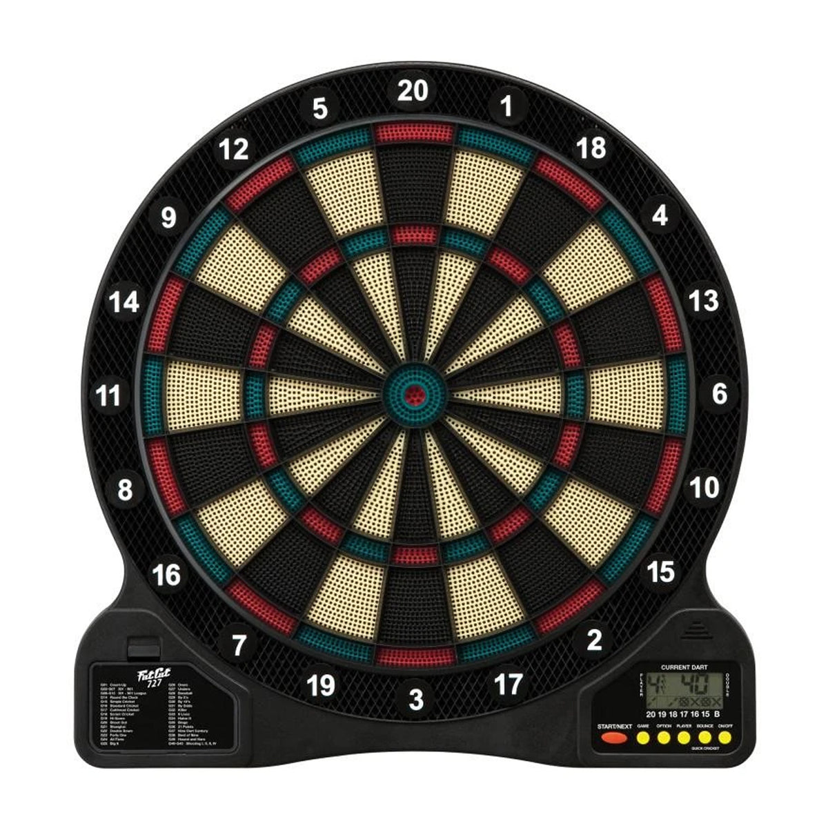 GLD Fat Cat 727 13-Inch Electronic Dart Board with 18 Games and Two Dart Sets