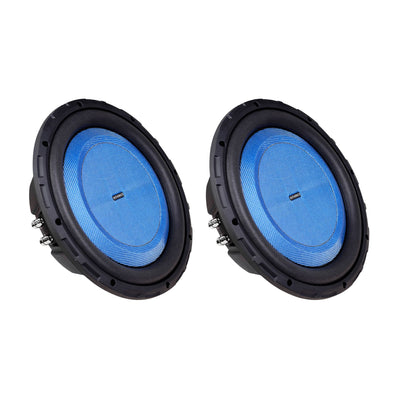 Hifonics 2 Pack ELITE 12” Shallow Subwoofer Dual Voice Coil Audio Speaker, 600W