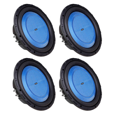Hifonics 4 Pack ELITE 12” Shallow Subwoofer Dual Voice Coil Audio Speaker, 600W