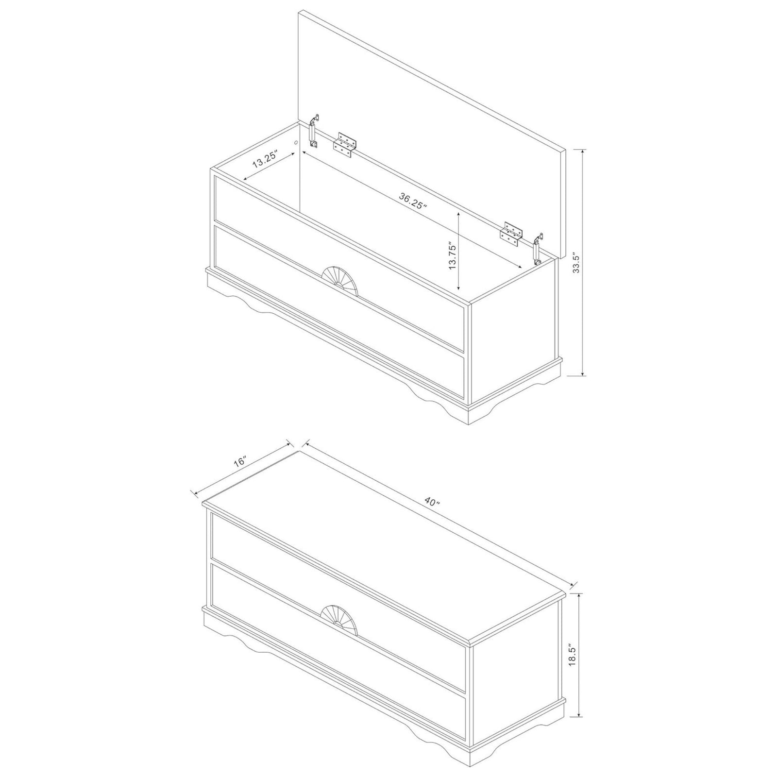 Coaster Home Furnishings Paula 40" Storage Chest, Wooden Trunk Bedroom Furniture - VMInnovations