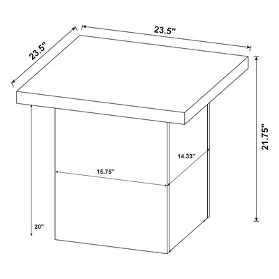 Coaster Home Furnishings 2 Pack Zetta 23" Square End Table Living Room Furniture
