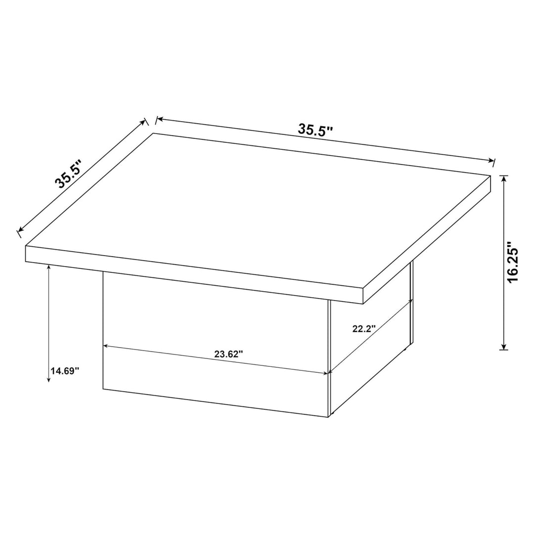 Coaster Home Furnishings Zetta 35" Square Coffee Table Living Room (Open Box)