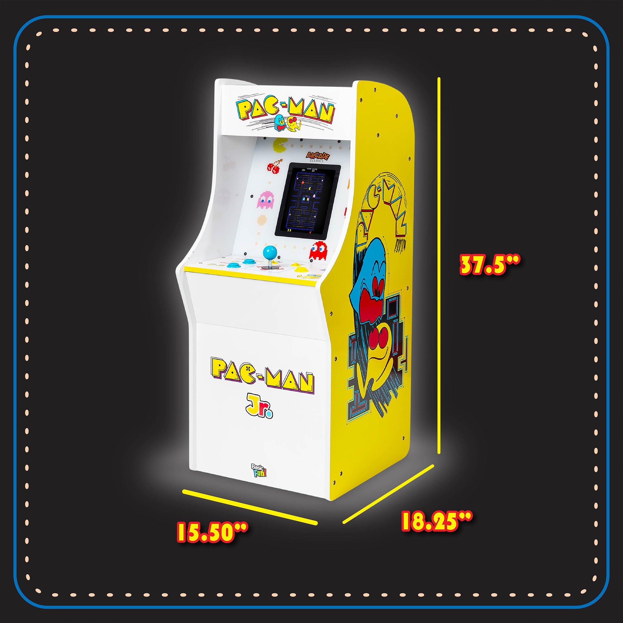 Arcade Classics Pac Man Jr Series Free Standing Arcade Game (Open Box) - VMInnovations