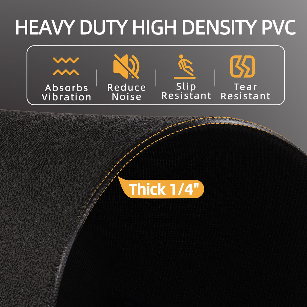 Elevon 2' x 4' High Density Gym Fitness Equipment Mat, Floor Protection, Black