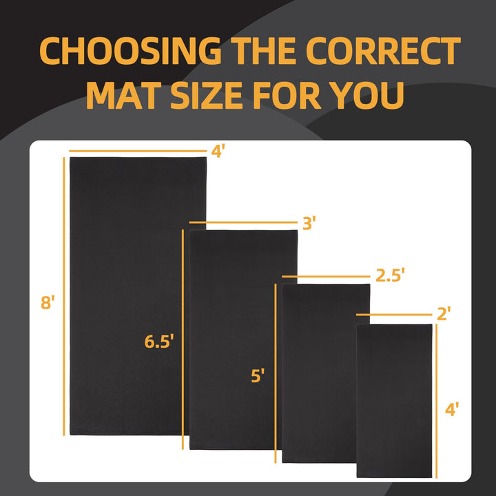 Elevon 2' x 4' High Density Gym Fitness Equipment Mat, Floor Protection, Black